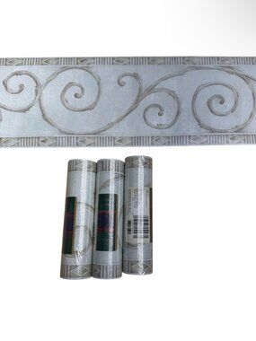 Vintage Wallpaper Border Blue Swirl Architecture Alexander Julian 3 Rolls New